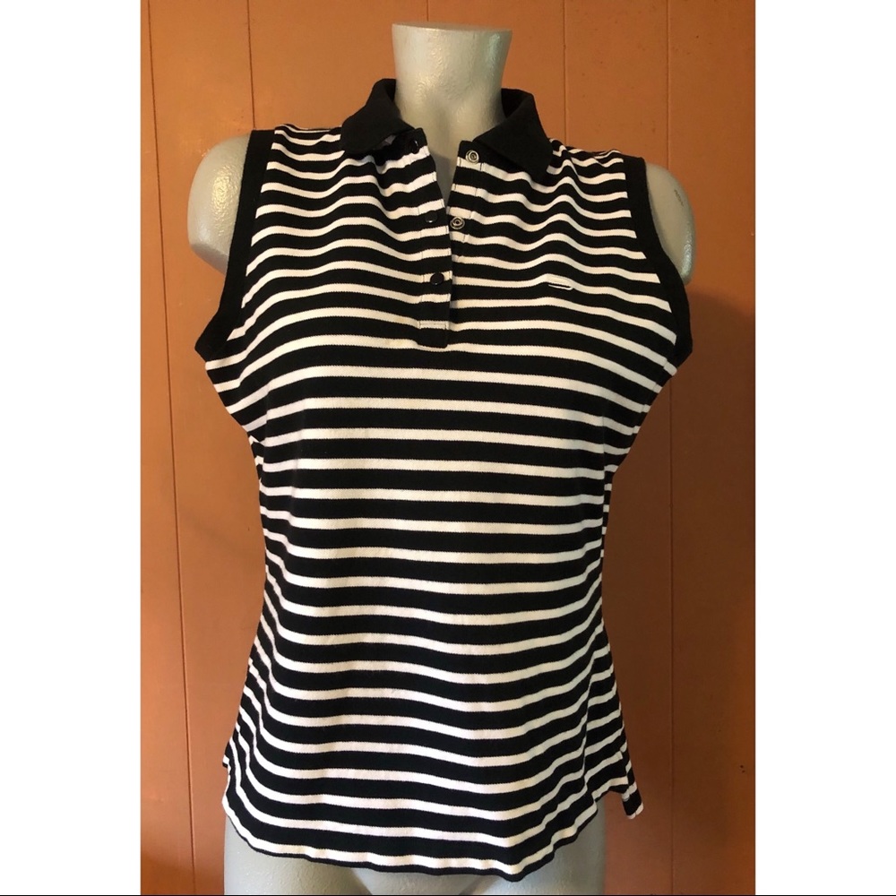 Dockers Golf Striped Sleeveless Polo Top, Large L